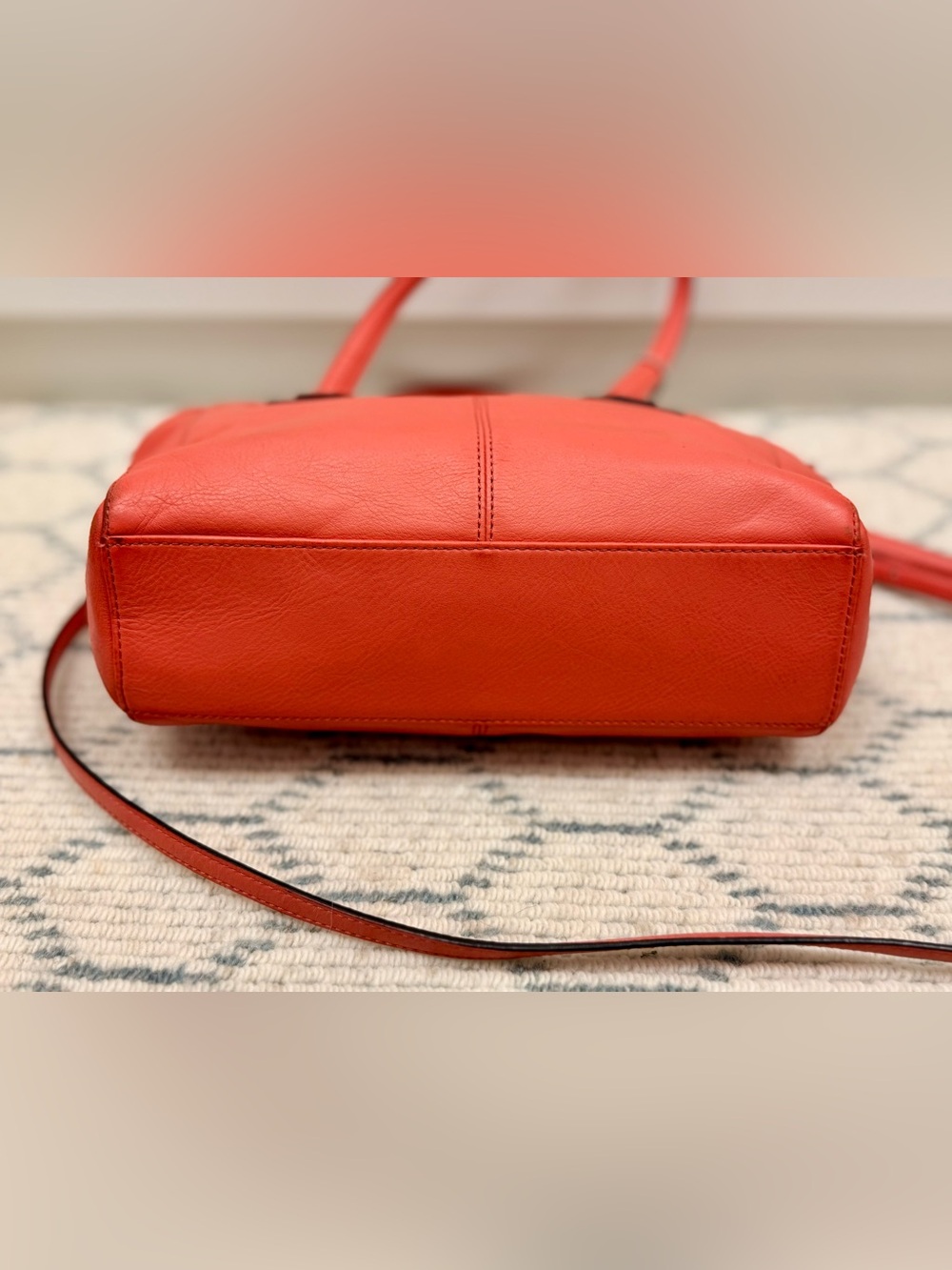 COACH Taylor Bette Mini Tote F27661 Coral Pink Leather 2-Way Crossbody Satchel - Picture 5 of 16